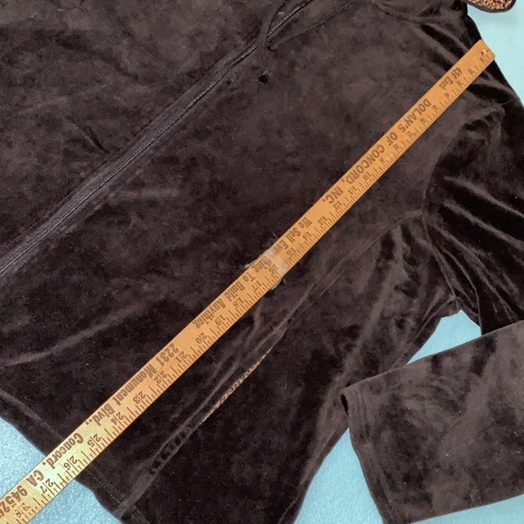 GLORIA VANDERBILT SPORT velour zip up drawstring hoodie long sleeve NEW size 2X - Picture 10 of 13